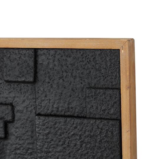 31.5" Black Wood Geometric Dimensional Textured Shapes Home Wall Décor